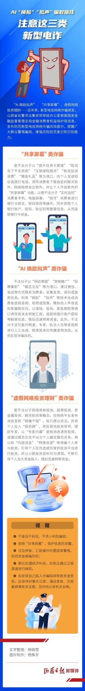 图解 - AI“换脸”“拟声”骗取信任！注意这三类新型电诈